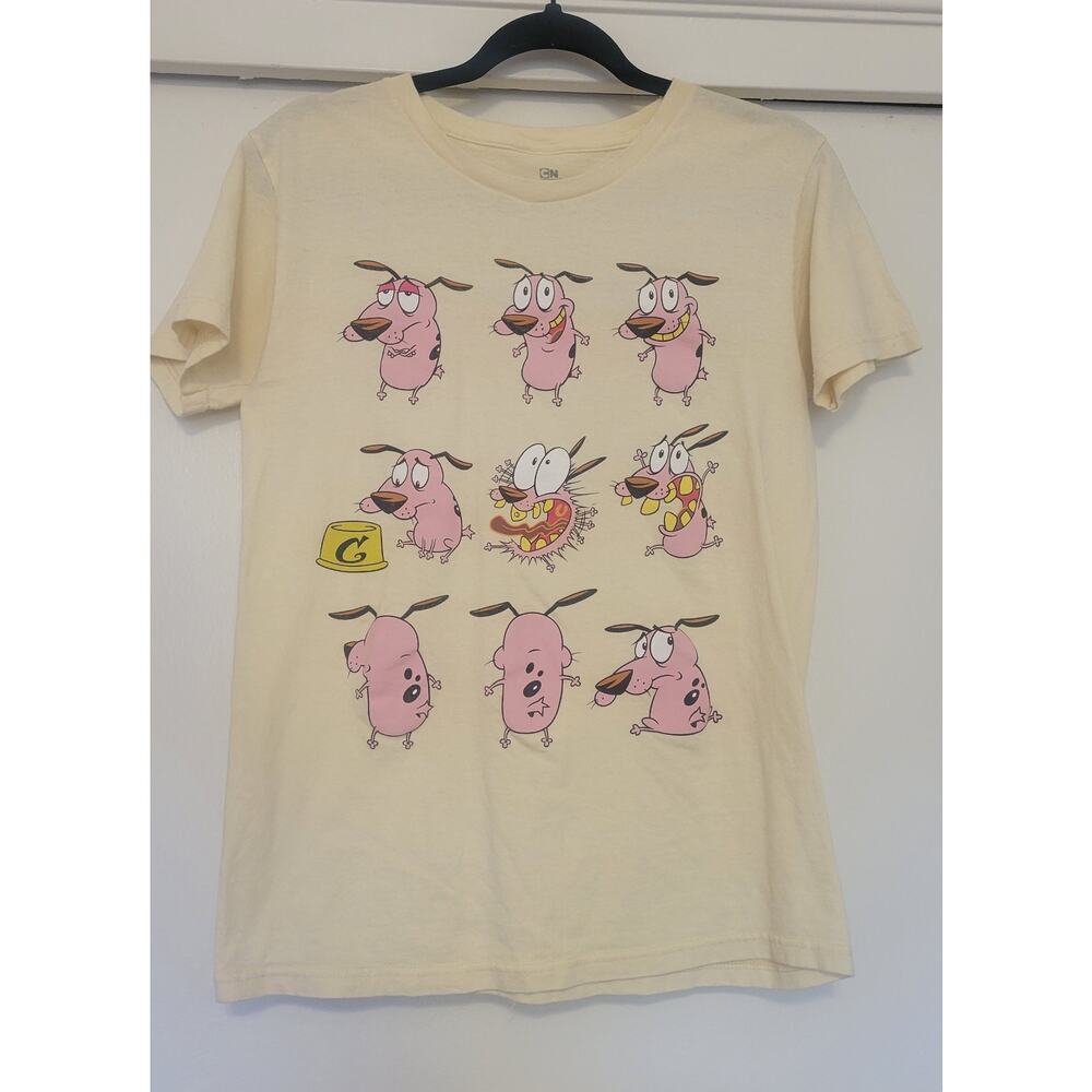 Cartoon Network Courage the Cowardly Dog Graphic Tee Size S Y2K Cartoon Shirt